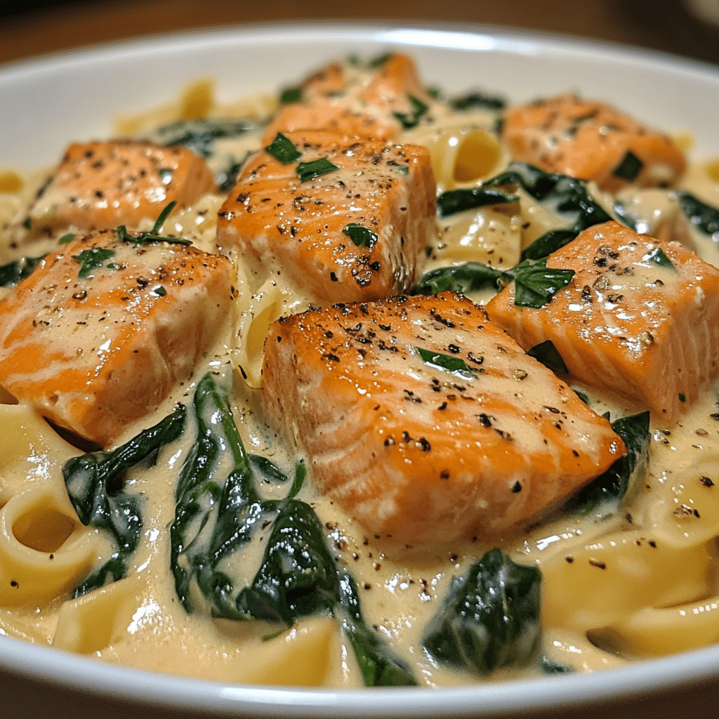 Quick and Healthy Salmon Spinach Pasta for Busy Nights featured image