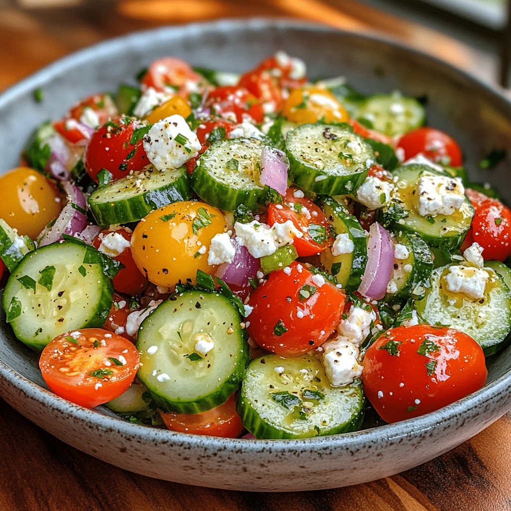 Refreshing Cucumber Tomato Feta Salad with Zesty Vinaigrette featured image