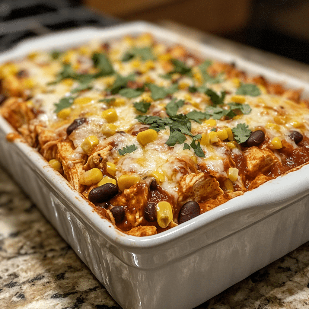 Cozy Up with Savory Slow Cooker Chicken Enchilada Casserole featured image