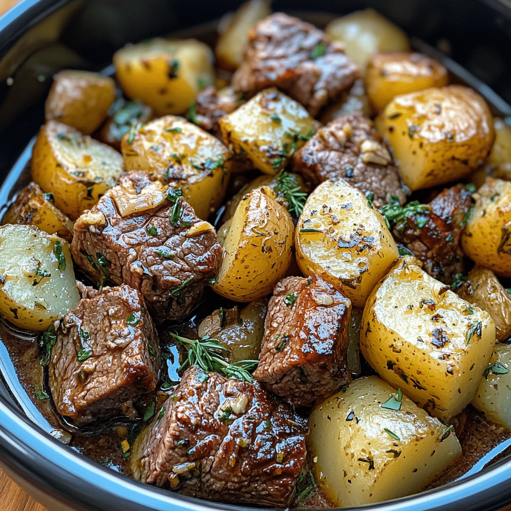 Savory Crockpot Steak and Potatoes with Garlic Herb Butter featured image